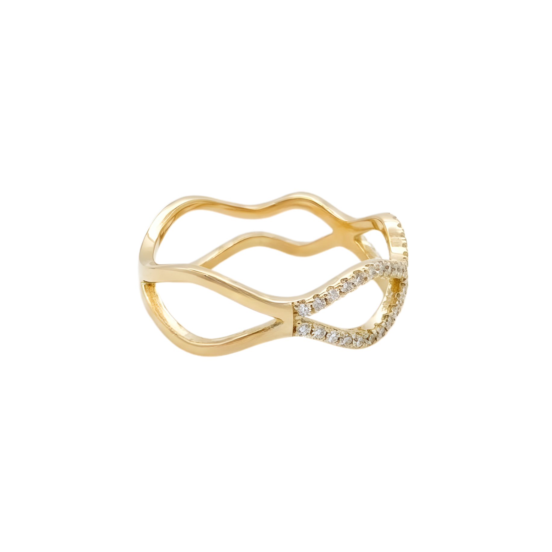 Double Wave Diamond Band