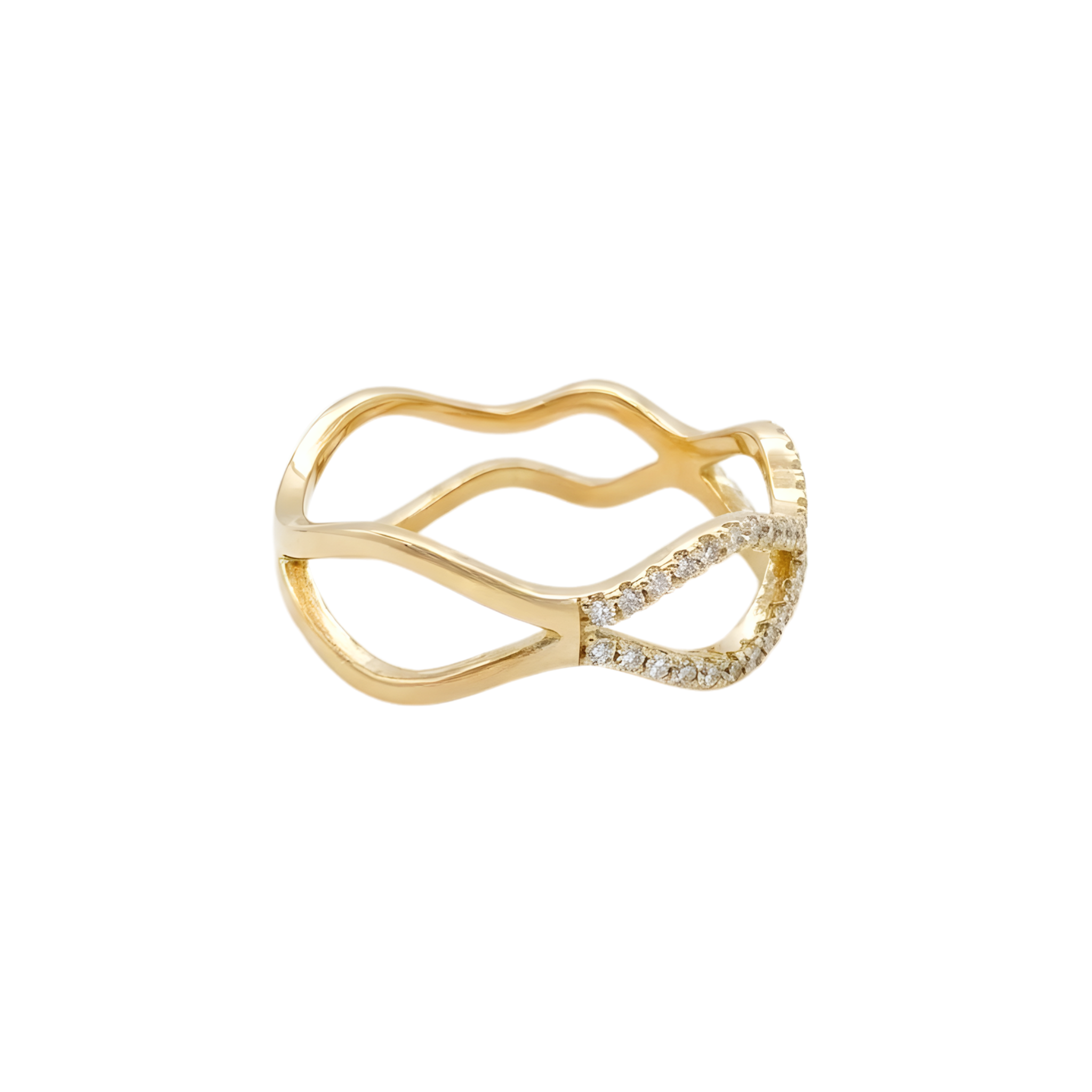 Double Wave Diamond Band