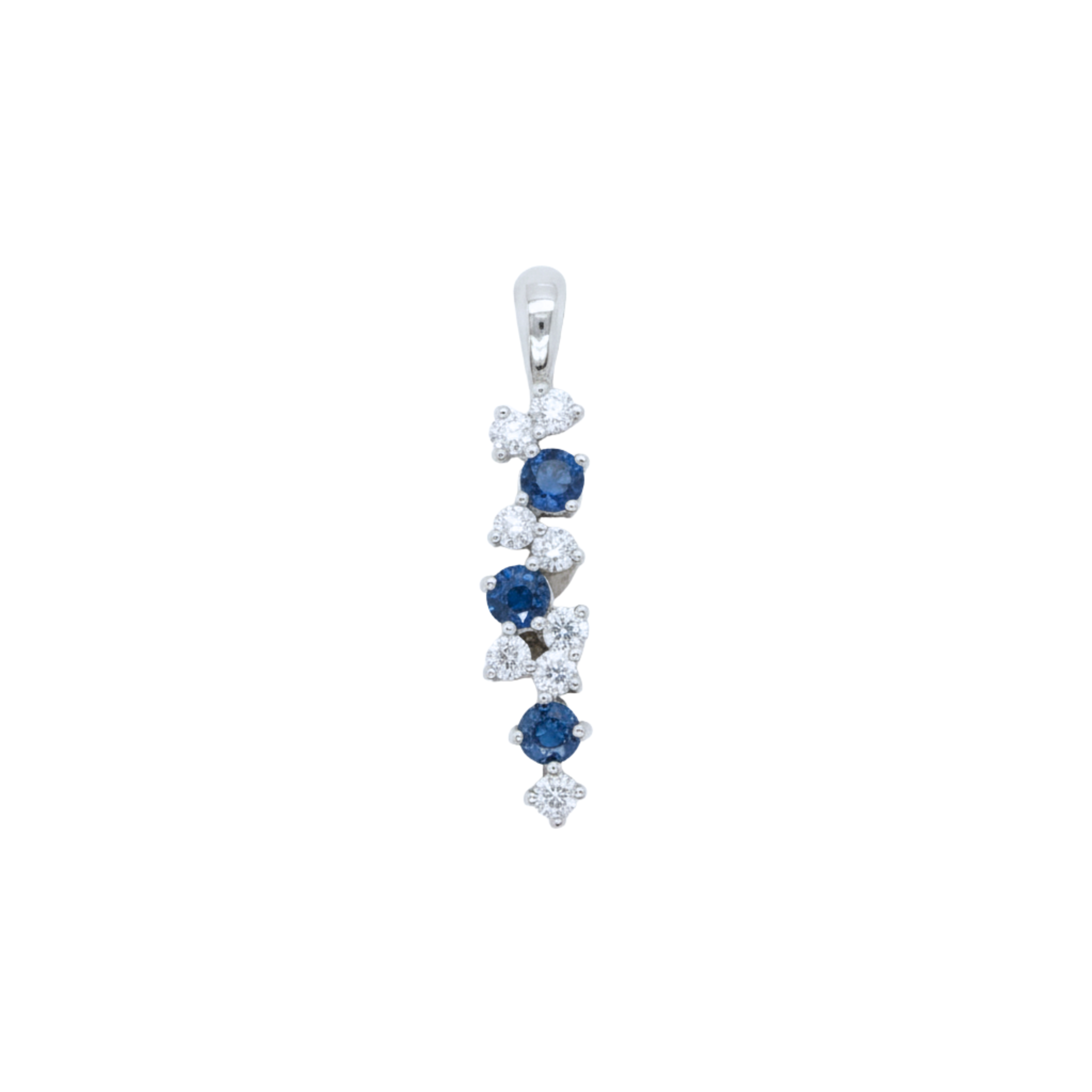 Long Sapphire & Diamond Charm
