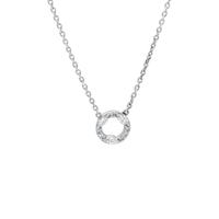 Open Circle Marquise & Round Diamond Necklace