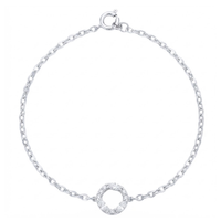 Open Circle Marquise & Round Diamond Bracelet