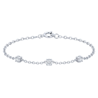 Three Station Round Diamond Bracelet