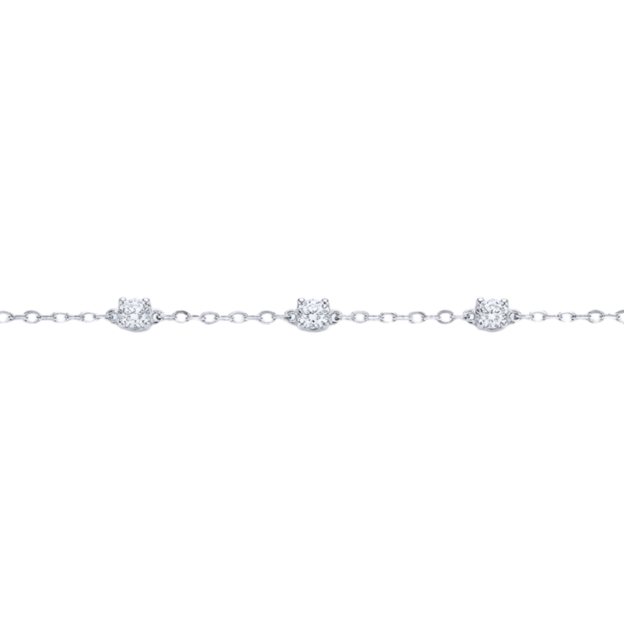 Three Station Round Diamond Bracelet