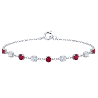 Nine Station Round Ruby & Diamond Bracelet