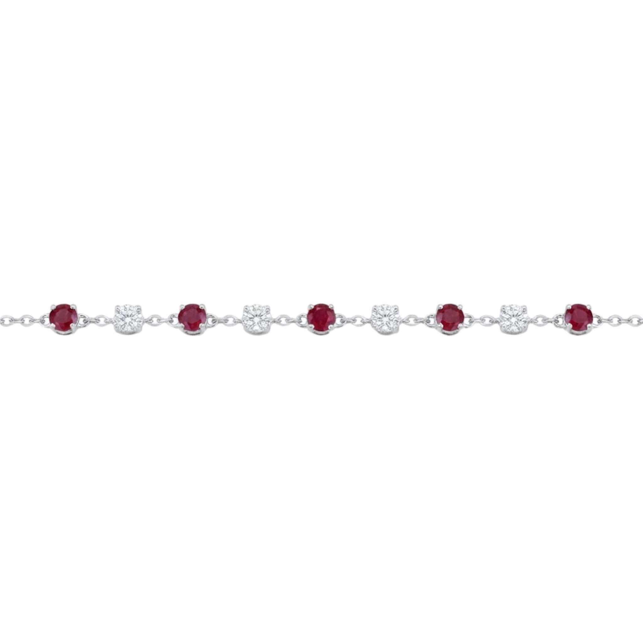 Nine Station Round Ruby & Diamond Bracelet