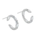 Marquise & Round Diamond Open Hoop Earrings