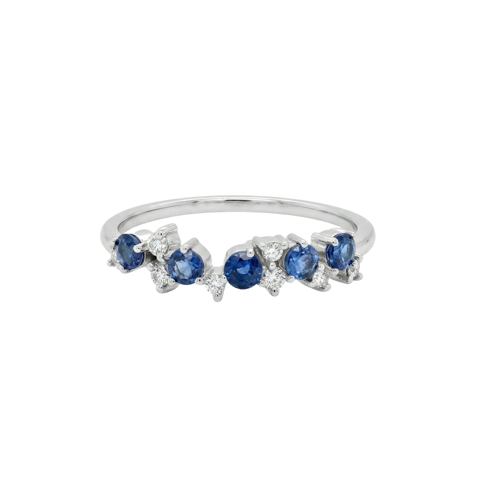 Sapphire & Diamond Stackable Band