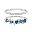 Double Stacklable Diamond & Sapphire Ring