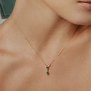 Emerald & Diamond Necklace in Yellow Gold