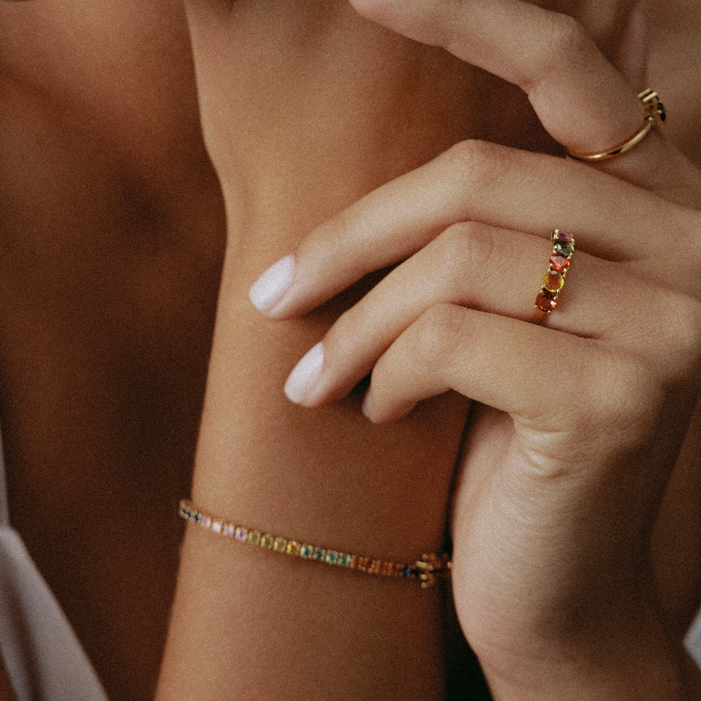 Rainbow Sapphire Tennis Bracelet