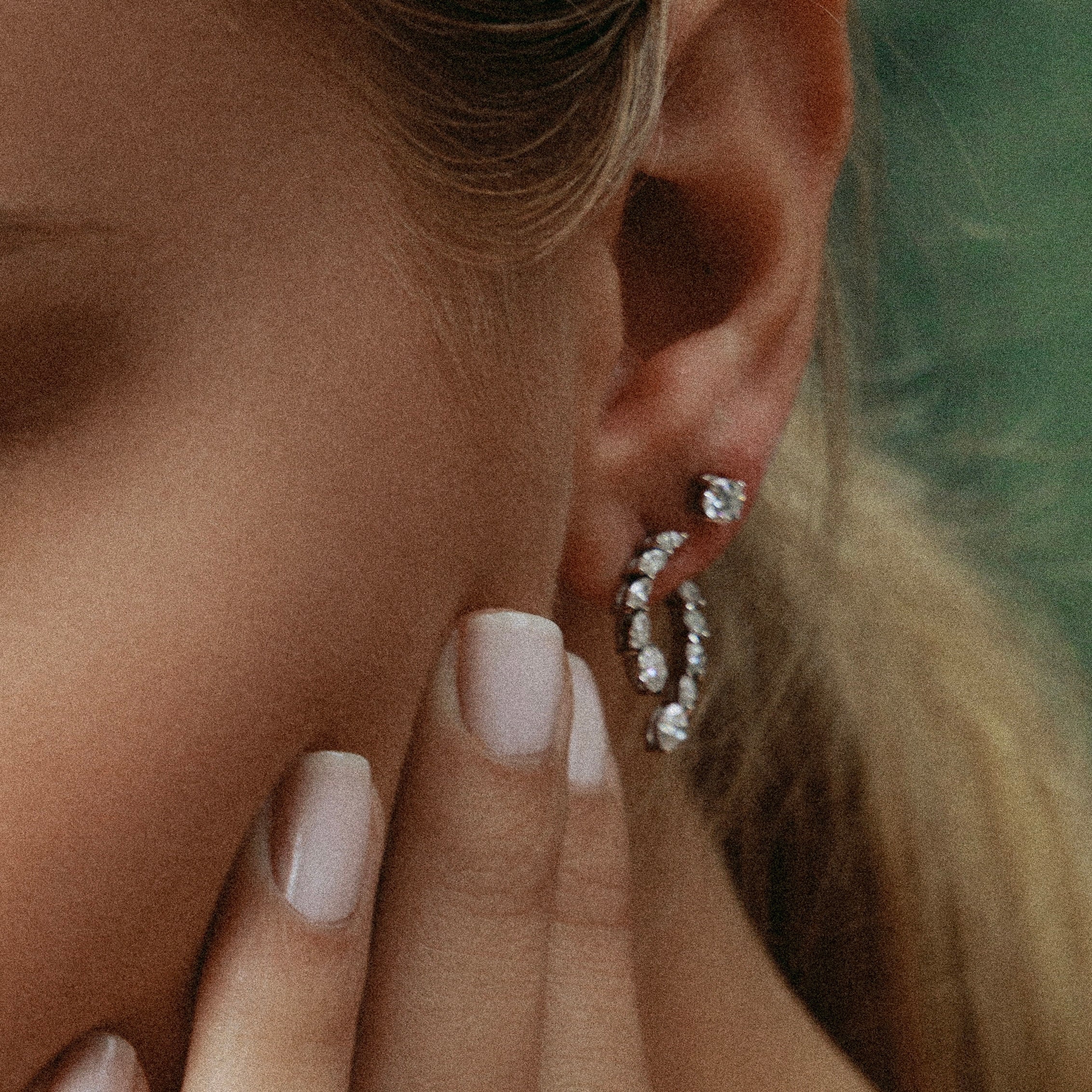 Curved Marquise Lab-Grown Diamond Earrings