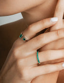 Emerald Band Ring In White Gold