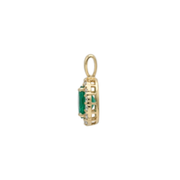 Oval Emerald & Diamond Halo Pendant Necklace