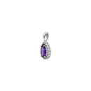 Pear Amethyst & Diamond Halo Pendant Necklace