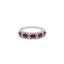 Marquise Ruby & Round Diamond Triple Band