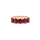 Oval Ruby & Round Diamond Band