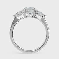 Round Cut with Pear Side Stones Ring– Diamonds
