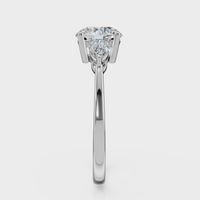 Round Cut with Pear Side Stones Ring– Diamonds