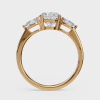 Round Cut with Pear Side Stones Ring– Diamonds