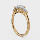 Round Cut with Pear Side Stones Ring– Diamonds