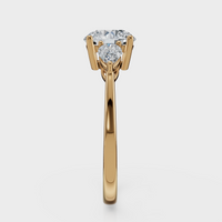 Round Cut with Pear Side Stones Ring– Diamonds