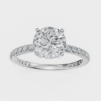 Round Cut with Pavé Band Ring– Diamonds