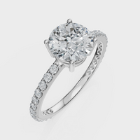 Round Cut with Pavé Band Ring– Diamonds