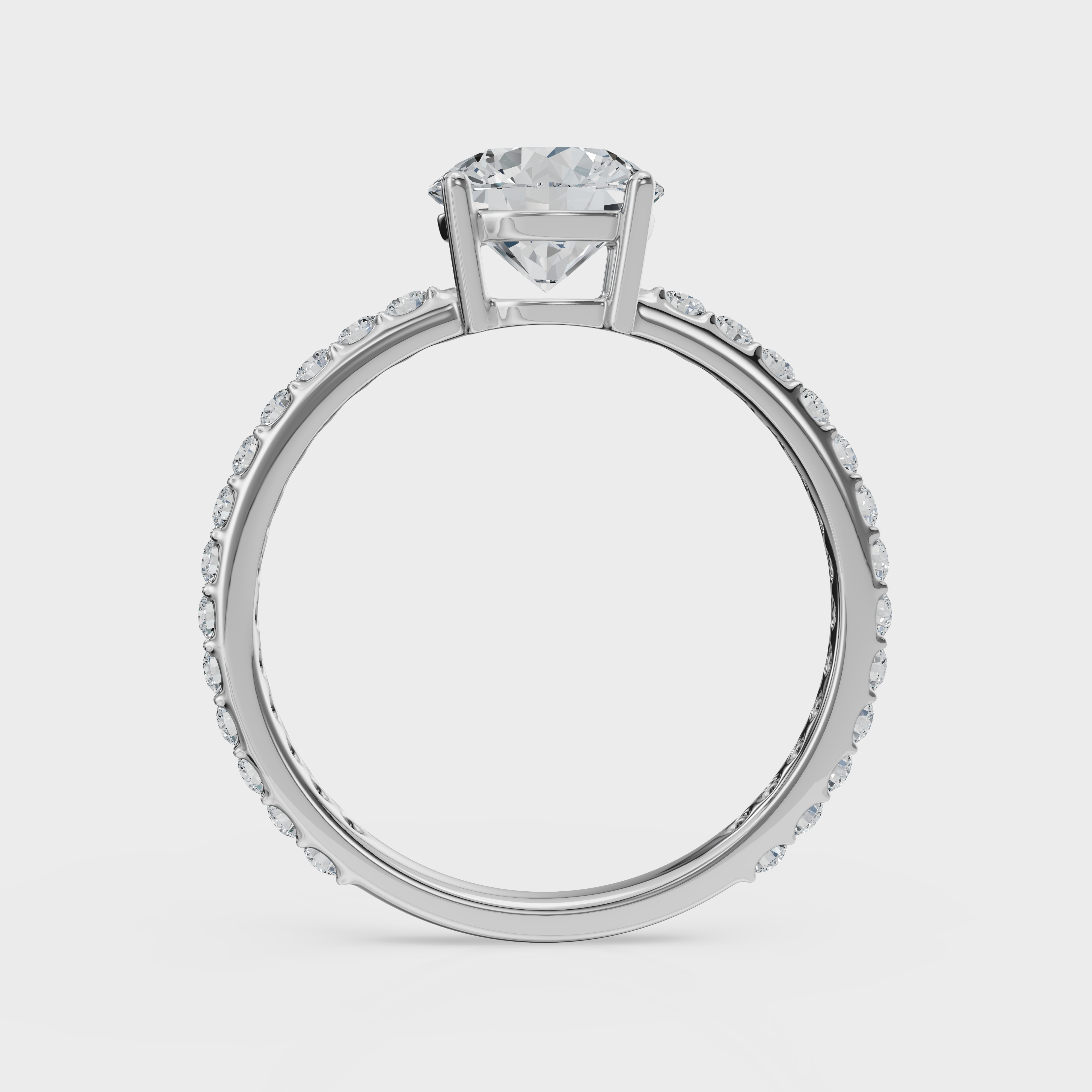 Round Cut with Pavé Band Ring– Diamonds