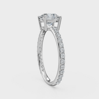 Round Cut with Pavé Band Ring– Diamonds