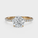 Round Cut with Pavé Band Ring– Diamonds