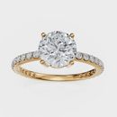 Round Cut with Pavé Band Ring– Diamonds