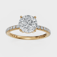 Round Cut with Pavé Band Ring– Diamonds