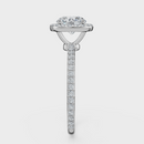 Round Cut Halo with Pavé Band Ring– Diamonds