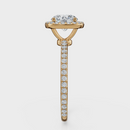 Round Cut Halo with Pavé Band Ring– Diamonds