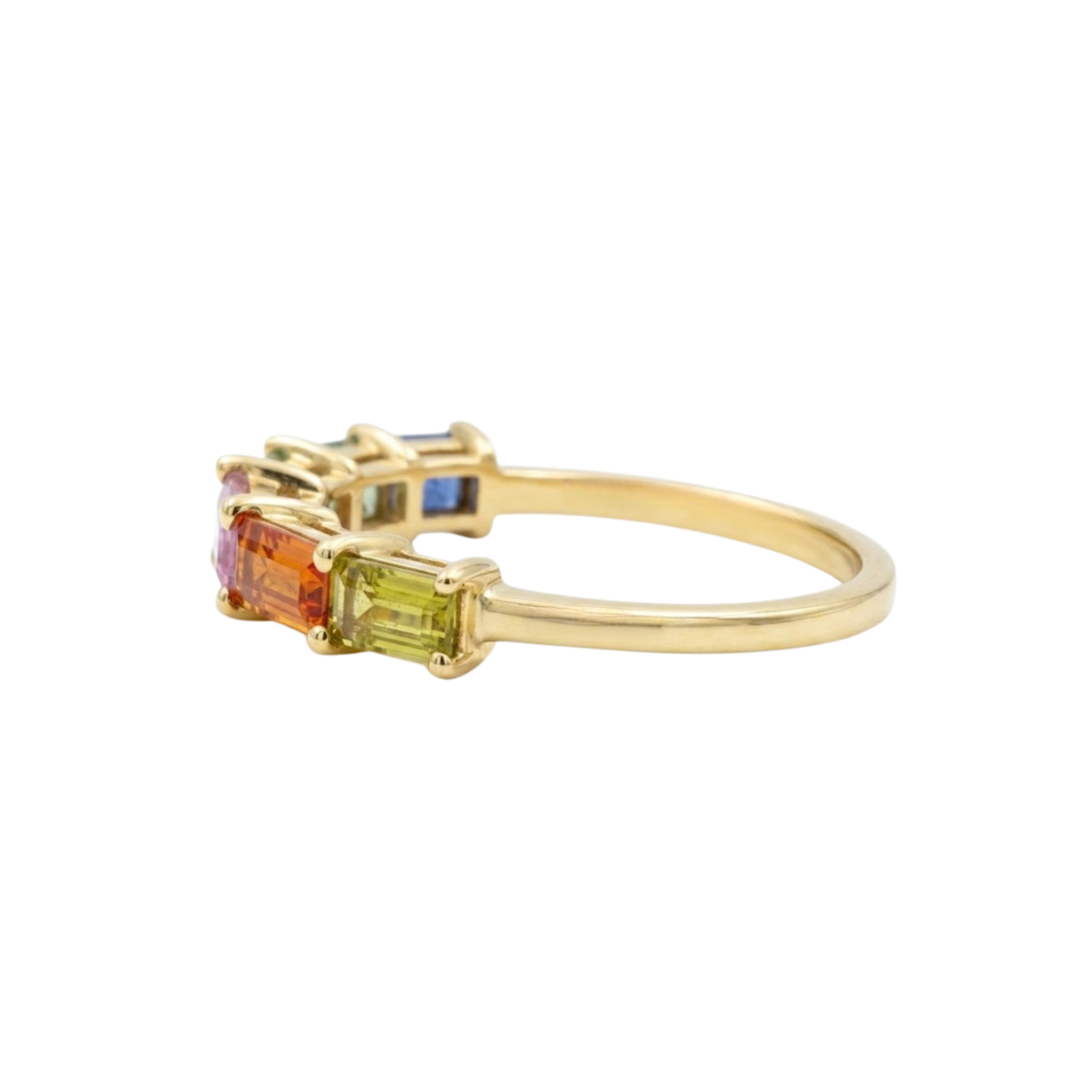 Baguette Rainbow Sapphire Band