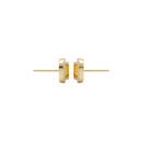Rectangle Yellow Sapphire Studs with Diamond Halo