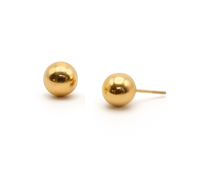 5 mm Sphere Studs - Yellow Gold
