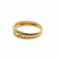 Sparkling Chunky Band - Yellow Gold & Diamonds