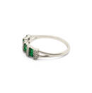 Double Ring – Baguette Emeralds & Round Diamonds