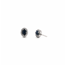 Oval Sapphire & Diamond Halo Studs