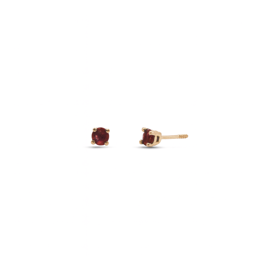 Round Ruby Small Studs