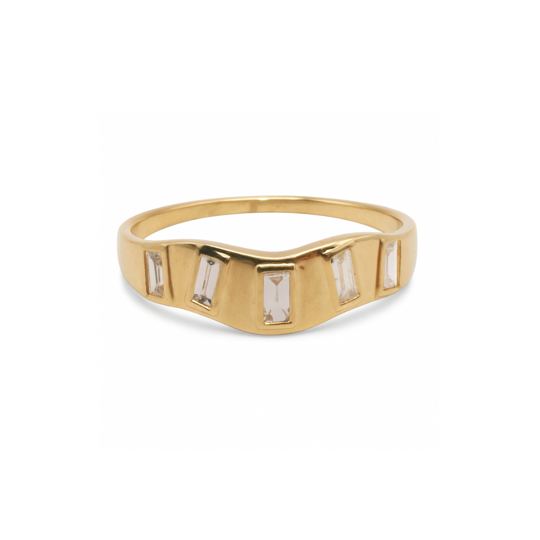 Wavy Diamond Baguette Band