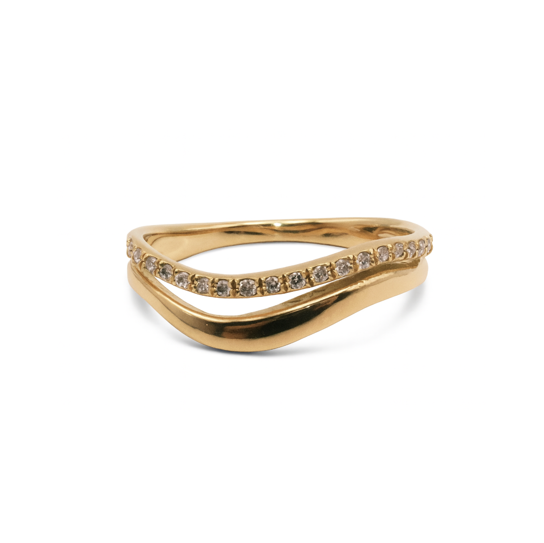 Double Wave Diamond Band
