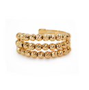 Yellow Gold Bead Diamond-Cut Triple Band