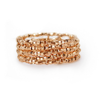 Rose Gold Small Bead Shine-Cut Quadruple Band