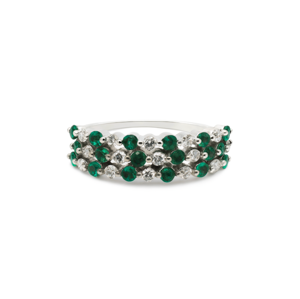Emerald & Diamond Triple Band