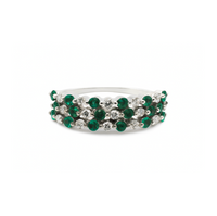 Emerald & Diamond Triple Band