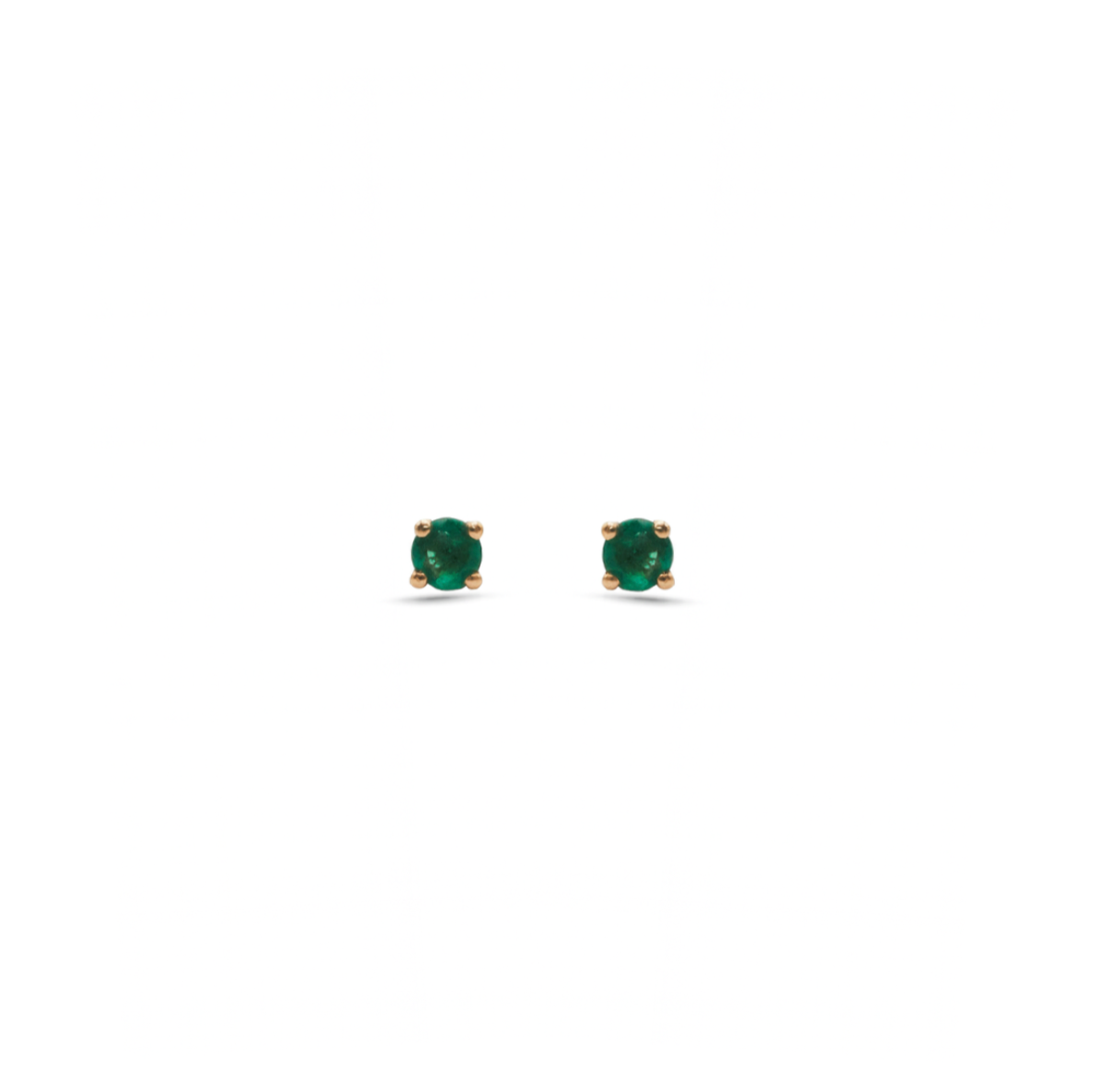 Round Emerald Small Studs