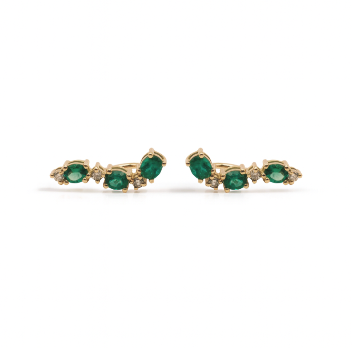 Mixed-Cut Emerald & Diamond Climbers