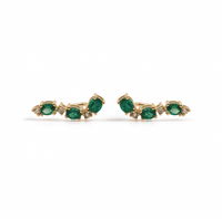 Mixed-Cut Emerald & Diamond Climbers
